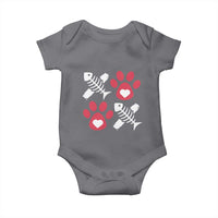 Valentine's Day Cat Lover Baby Onesie Cute Kitten Paw XO
