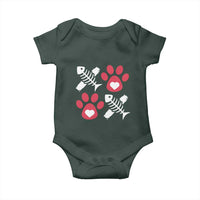 Valentine's Day Cat Lover Baby Onesie Cute Kitten Paw XO