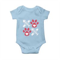 Valentine's Day Cat Lover Baby Onesie Cute Kitten Paw XO