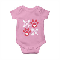 Valentine's Day Cat Lover Baby Onesie Cute Kitten Paw XO