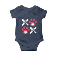 Valentine's Day Cat Lover Baby Onesie Cute Kitten Paw XO