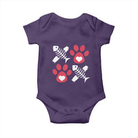 Valentine's Day Cat Lover Baby Onesie Cute Kitten Paw XO