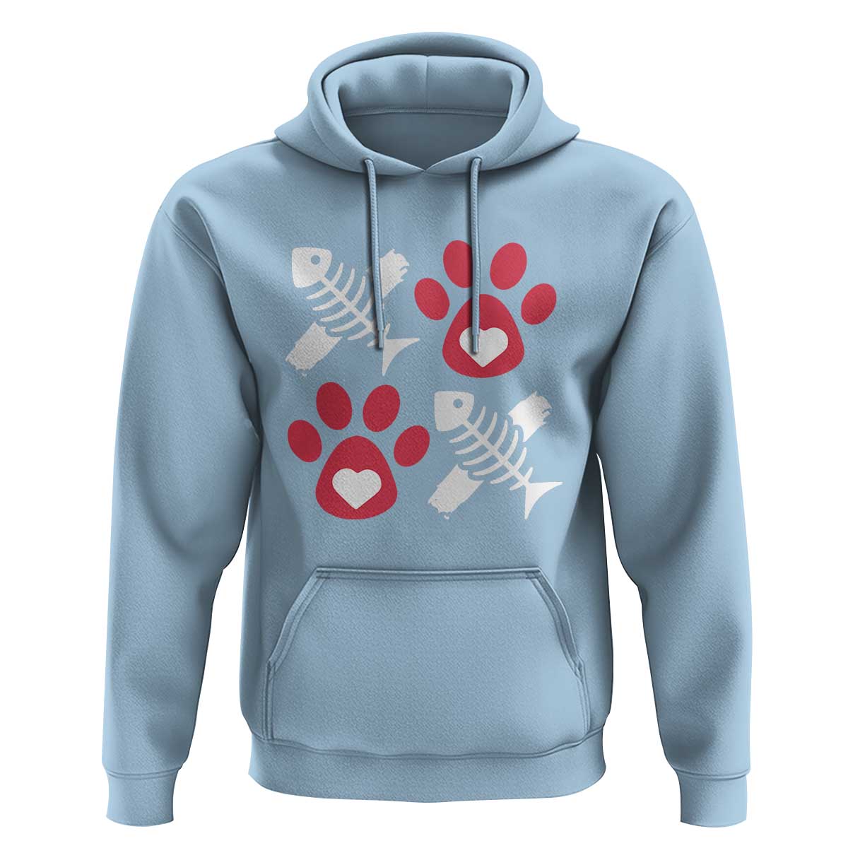 Valentine's Day Cat Lover Hoodie Cute Kitten Paw XO