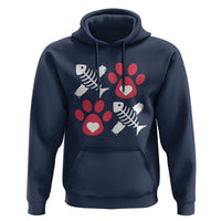 Valentine's Day Cat Lover Hoodie Cute Kitten Paw XO