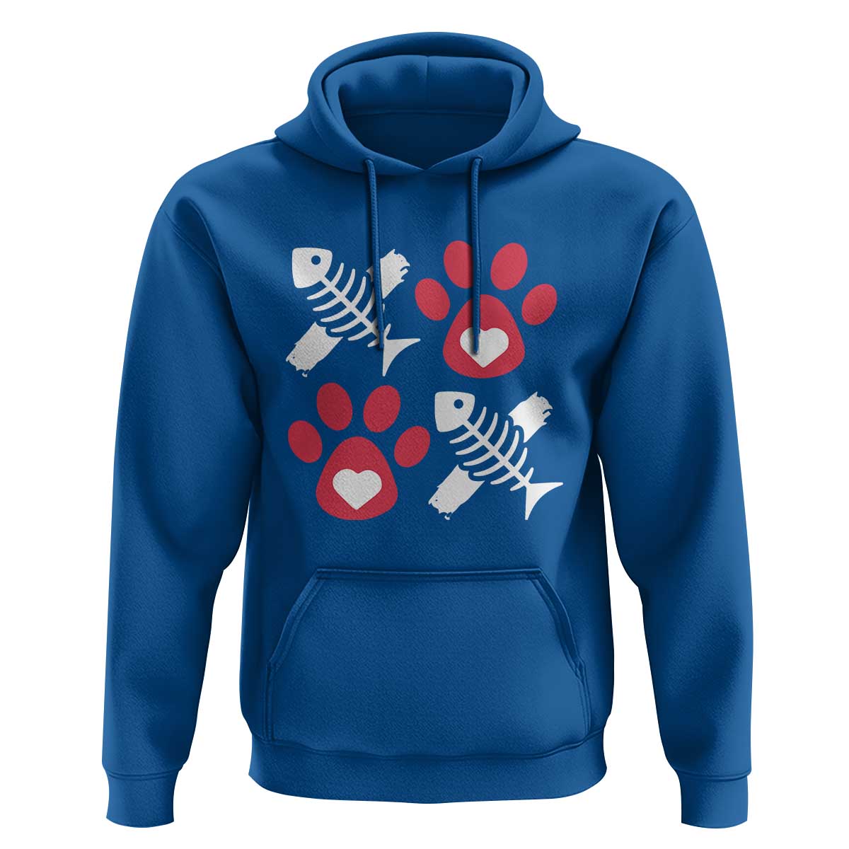 Valentine's Day Cat Lover Hoodie Cute Kitten Paw XO