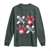 Valentine's Day Cat Lover Long Sleeve Shirt Cute Kitten Paw XO