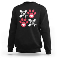 Valentine's Day Cat Lover Sweatshirt Cute Kitten Paw XO
