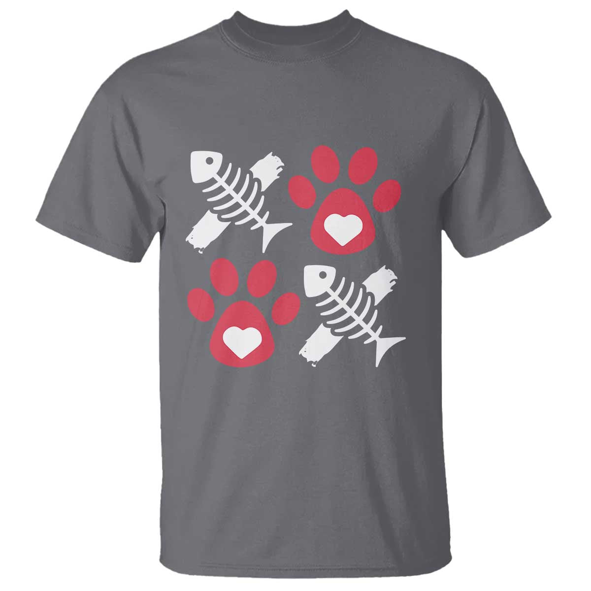 Valentine's Day Cat Lover T Shirt Cute Kitten Paw XO