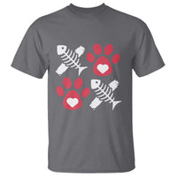 Valentine's Day Cat Lover T Shirt Cute Kitten Paw XO