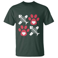 Valentine's Day Cat Lover T Shirt Cute Kitten Paw XO