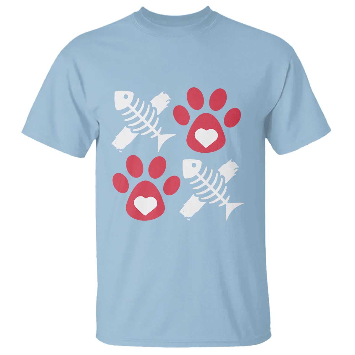 Valentine's Day Cat Lover T Shirt Cute Kitten Paw XO