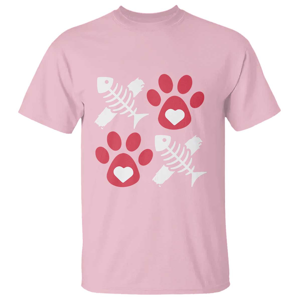 Valentine's Day Cat Lover T Shirt Cute Kitten Paw XO