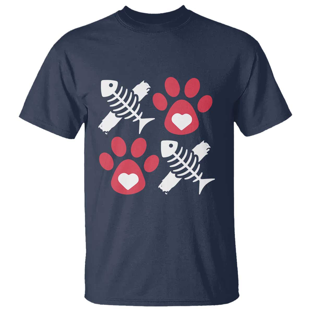 Valentine's Day Cat Lover T Shirt Cute Kitten Paw XO