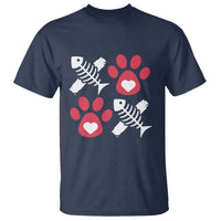 Valentine's Day Cat Lover T Shirt Cute Kitten Paw XO