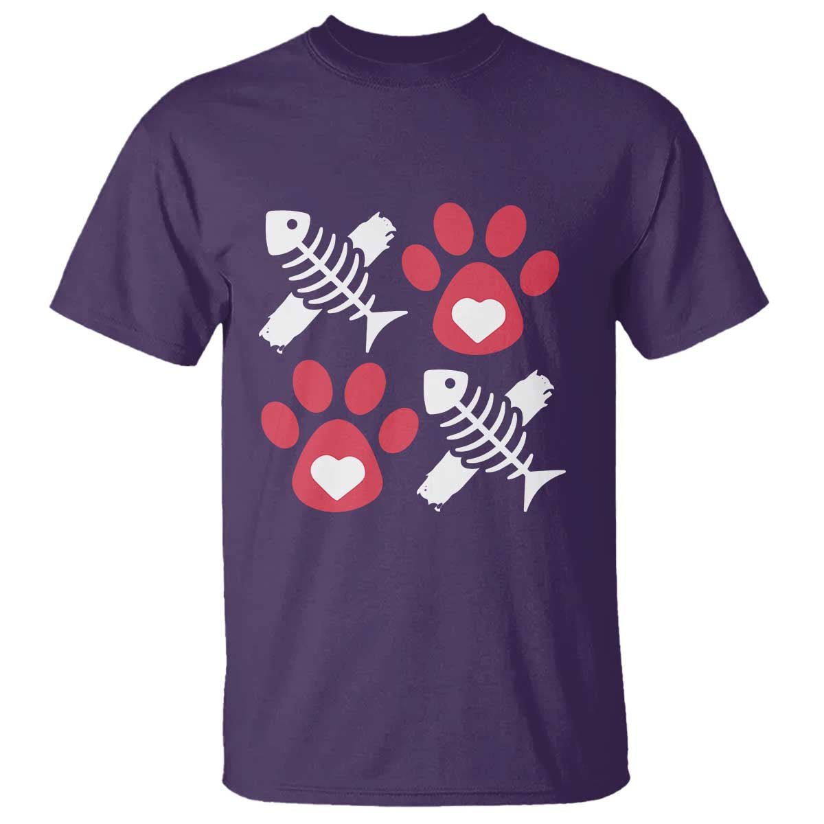 Valentine's Day Cat Lover T Shirt Cute Kitten Paw XO