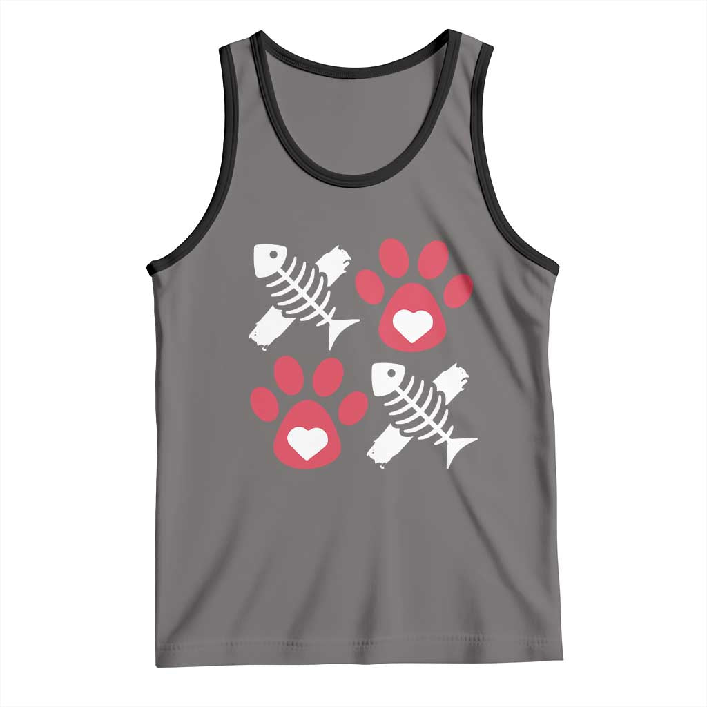 Valentine's Day Cat Lover Tank Top Cute Kitten Paw XO