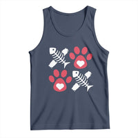 Valentine's Day Cat Lover Tank Top Cute Kitten Paw XO