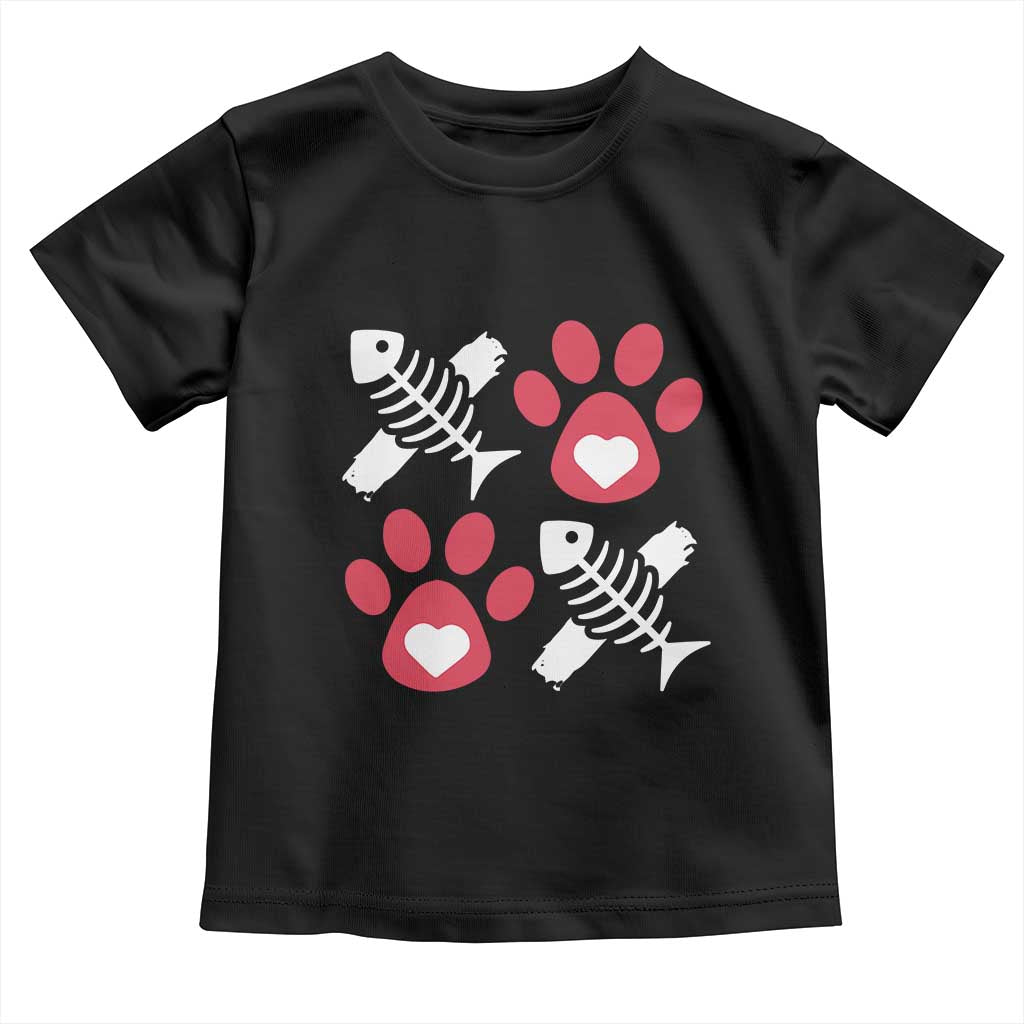 Valentine's Day Cat Lover Toddler T Shirt Cute Kitten Paw XO