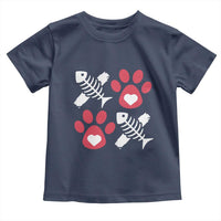 Valentine's Day Cat Lover Toddler T Shirt Cute Kitten Paw XO