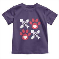 Valentine's Day Cat Lover Toddler T Shirt Cute Kitten Paw XO