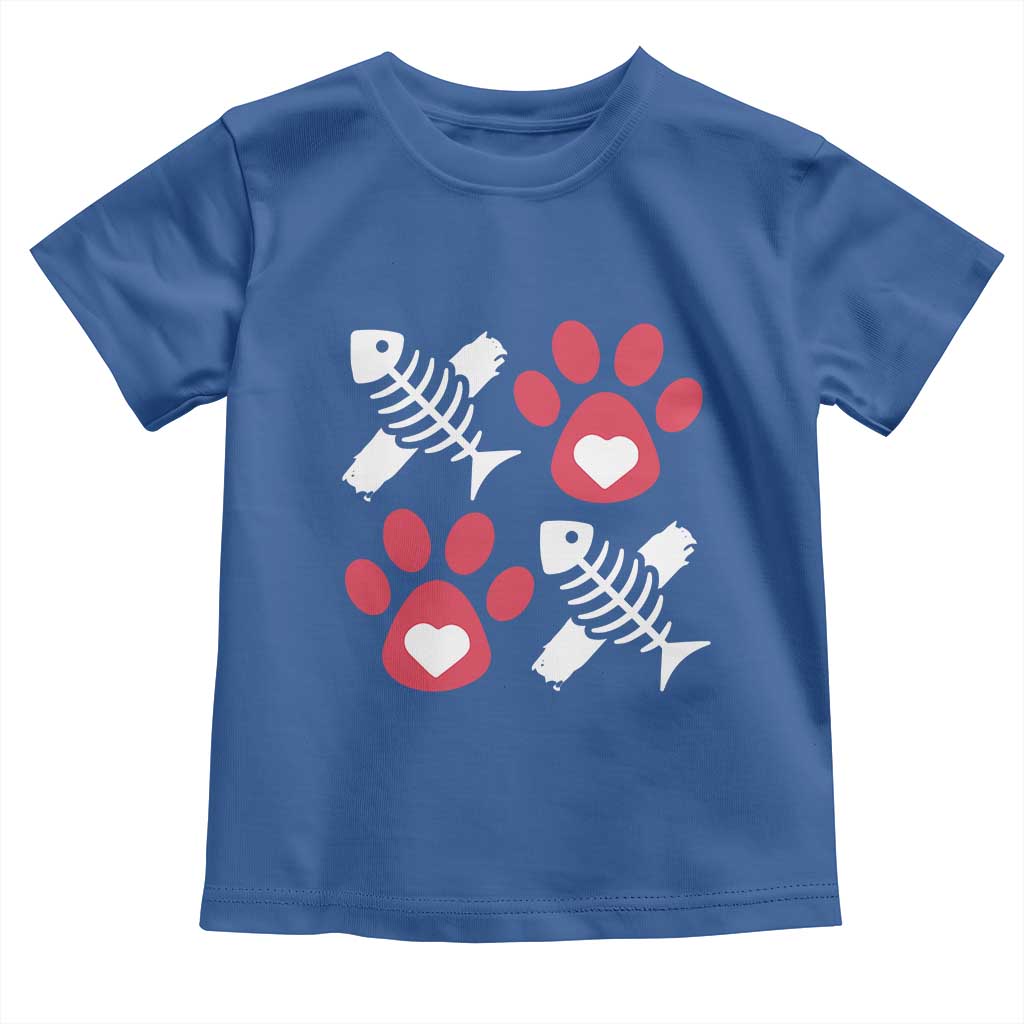 Valentine's Day Cat Lover Toddler T Shirt Cute Kitten Paw XO