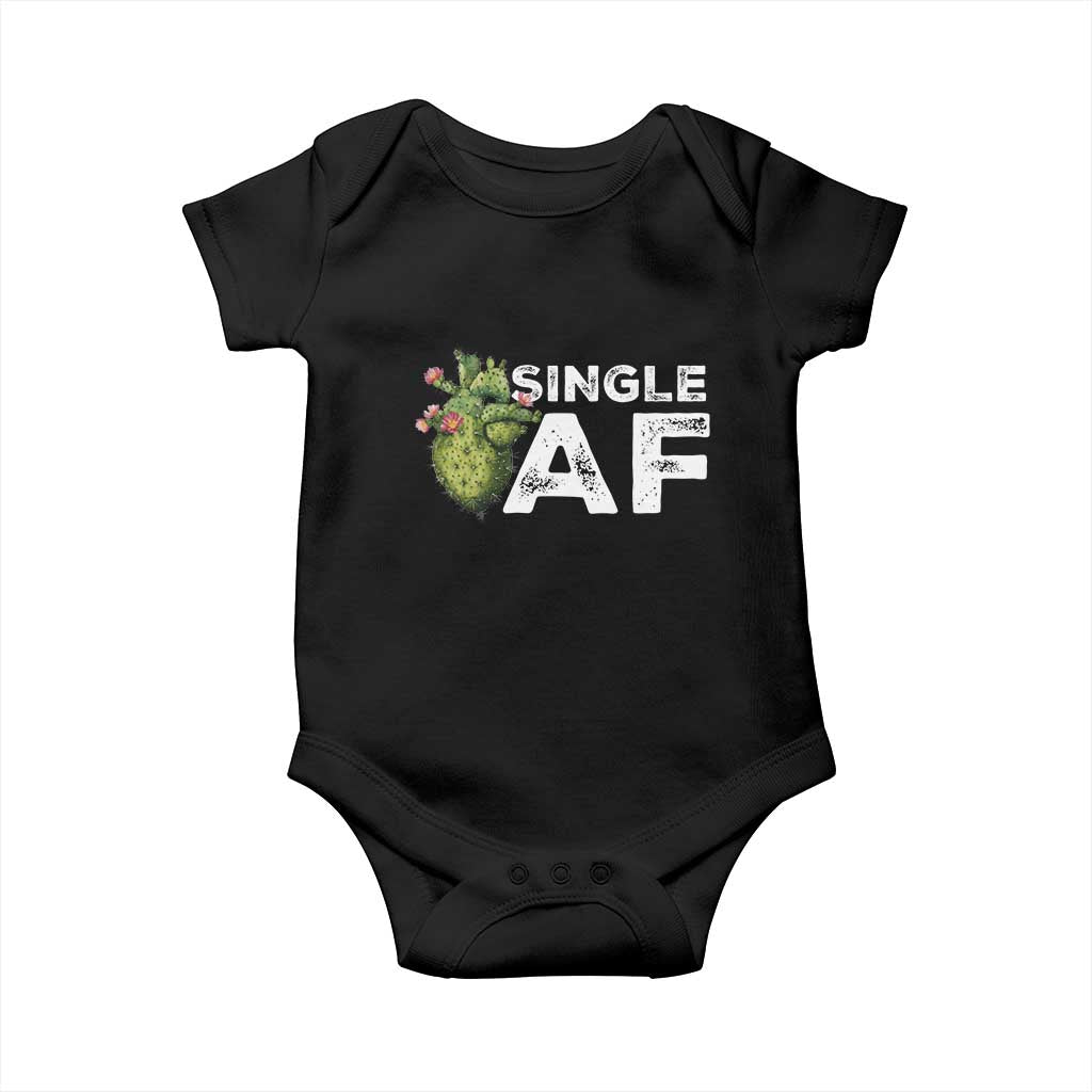 Funny Anti Valentine Baby Onesie Single AF Heart Cactus