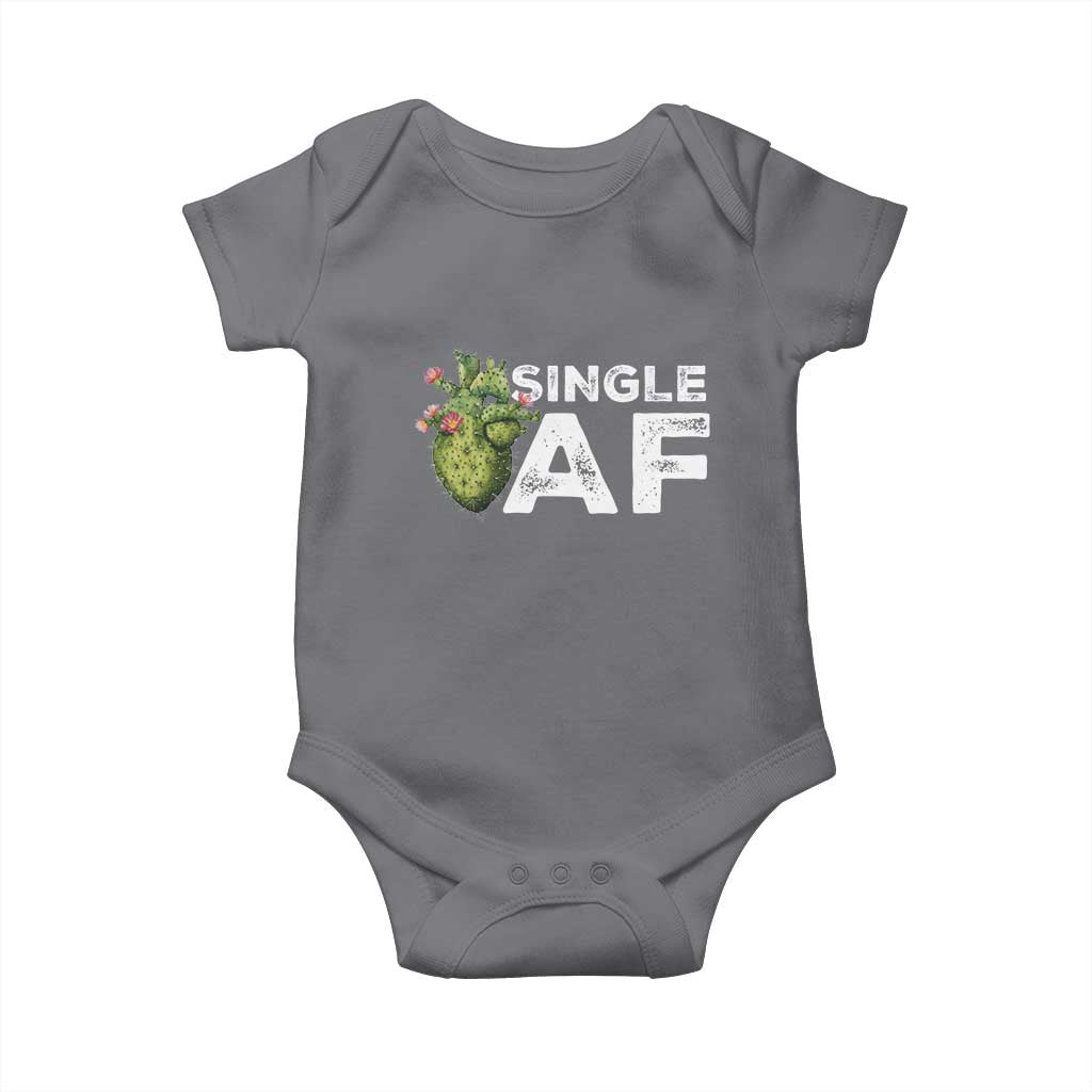 Funny Anti Valentine Baby Onesie Single AF Heart Cactus