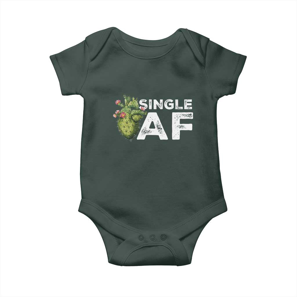 Funny Anti Valentine Baby Onesie Single AF Heart Cactus