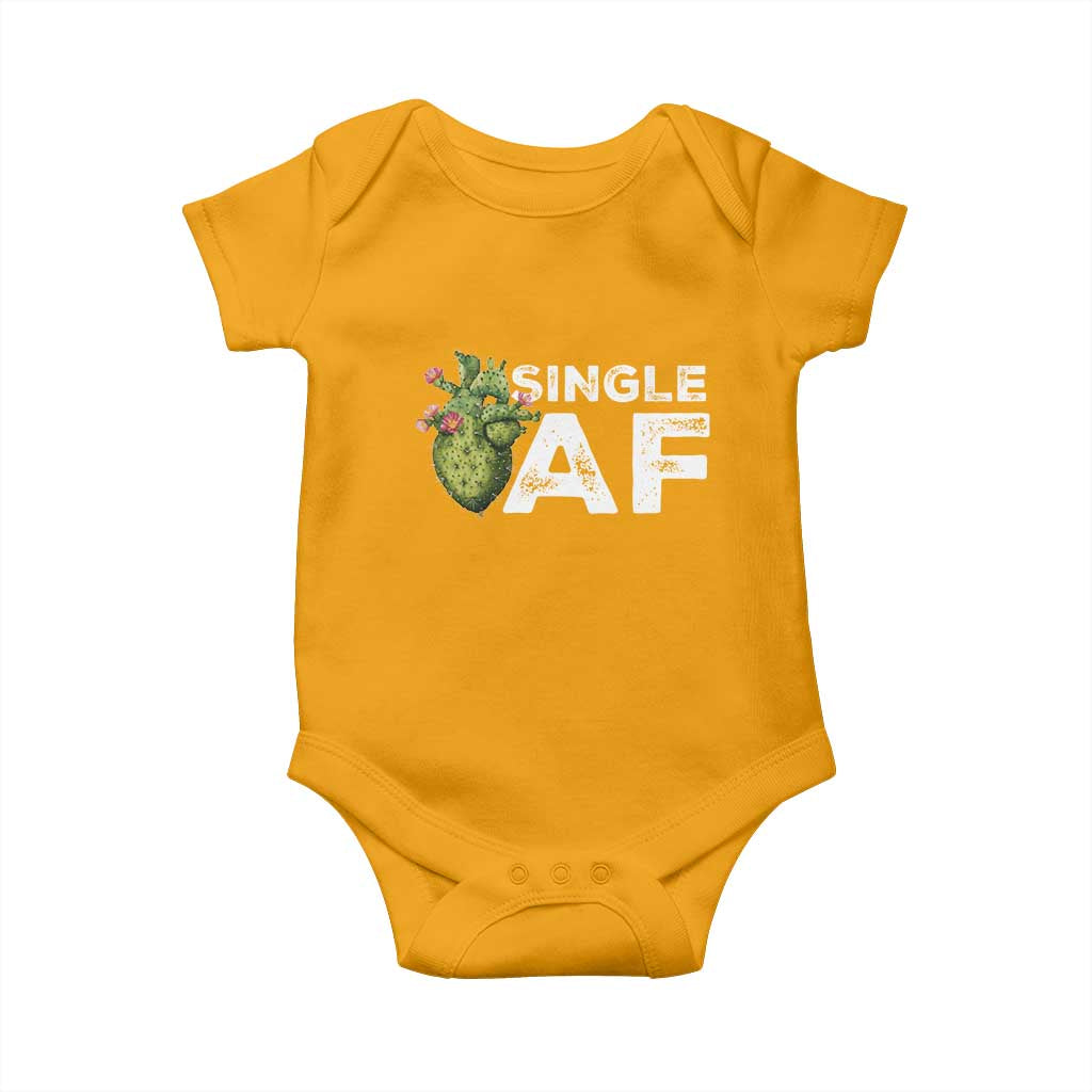 Funny Anti Valentine Baby Onesie Single AF Heart Cactus