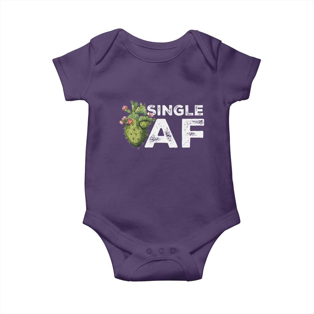 Funny Anti Valentine Baby Onesie Single AF Heart Cactus