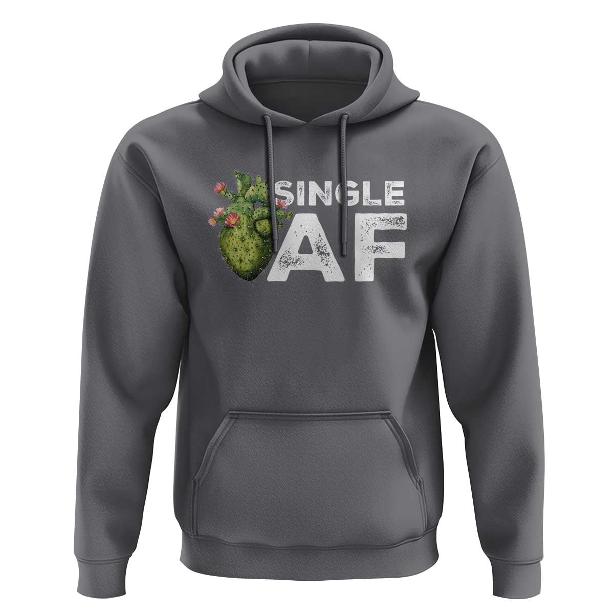 Funny Anti Valentine Hoodie Single AF Heart Cactus