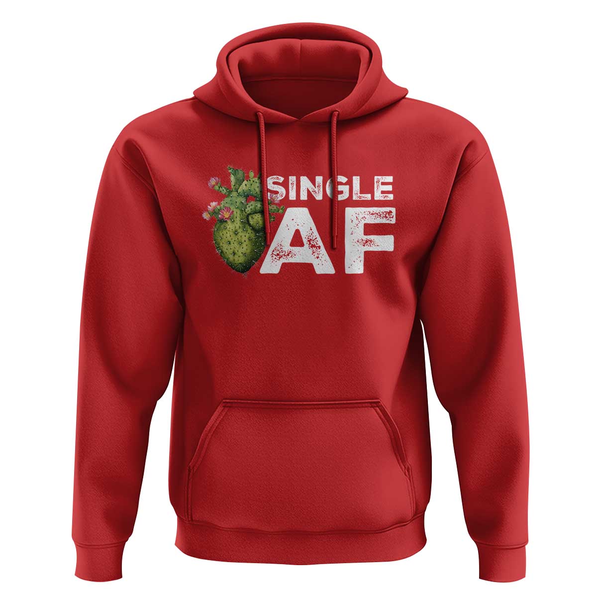 Funny Anti Valentine Hoodie Single AF Heart Cactus