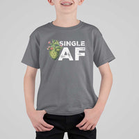 Funny Anti Valentine T Shirt For Kid Single AF Heart Cactus