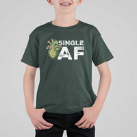 Funny Anti Valentine T Shirt For Kid Single AF Heart Cactus