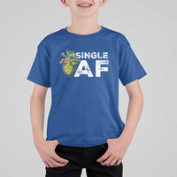 Funny Anti Valentine T Shirt For Kid Single AF Heart Cactus