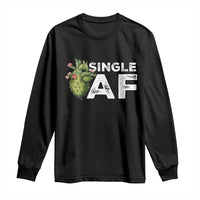 Funny Anti Valentine Long Sleeve Shirt Single AF Heart Cactus