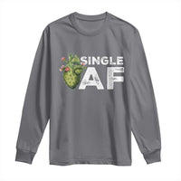 Funny Anti Valentine Long Sleeve Shirt Single AF Heart Cactus