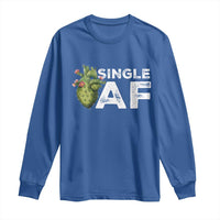 Funny Anti Valentine Long Sleeve Shirt Single AF Heart Cactus