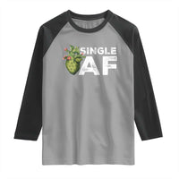 Funny Anti Valentine Raglan Shirt Single AF Heart Cactus