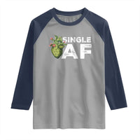 Funny Anti Valentine Raglan Shirt Single AF Heart Cactus