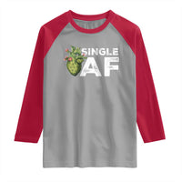 Funny Anti Valentine Raglan Shirt Single AF Heart Cactus