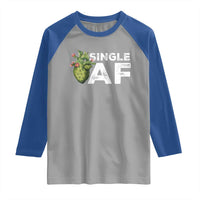 Funny Anti Valentine Raglan Shirt Single AF Heart Cactus