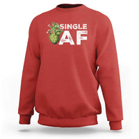 Funny Anti Valentine Sweatshirt Single AF Heart Cactus