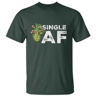 Funny Anti Valentine T Shirt Single AF Heart Cactus