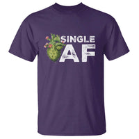 Funny Anti Valentine T Shirt Single AF Heart Cactus