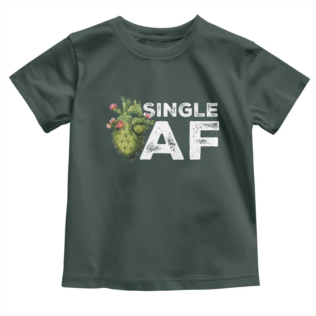 Funny Anti Valentine Toddler T Shirt Single AF Heart Cactus
