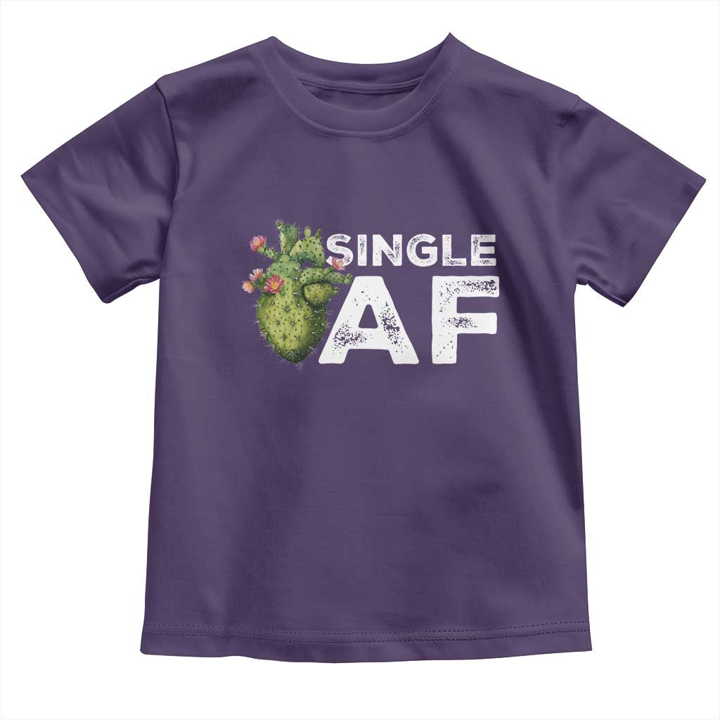 Funny Anti Valentine Toddler T Shirt Single AF Heart Cactus