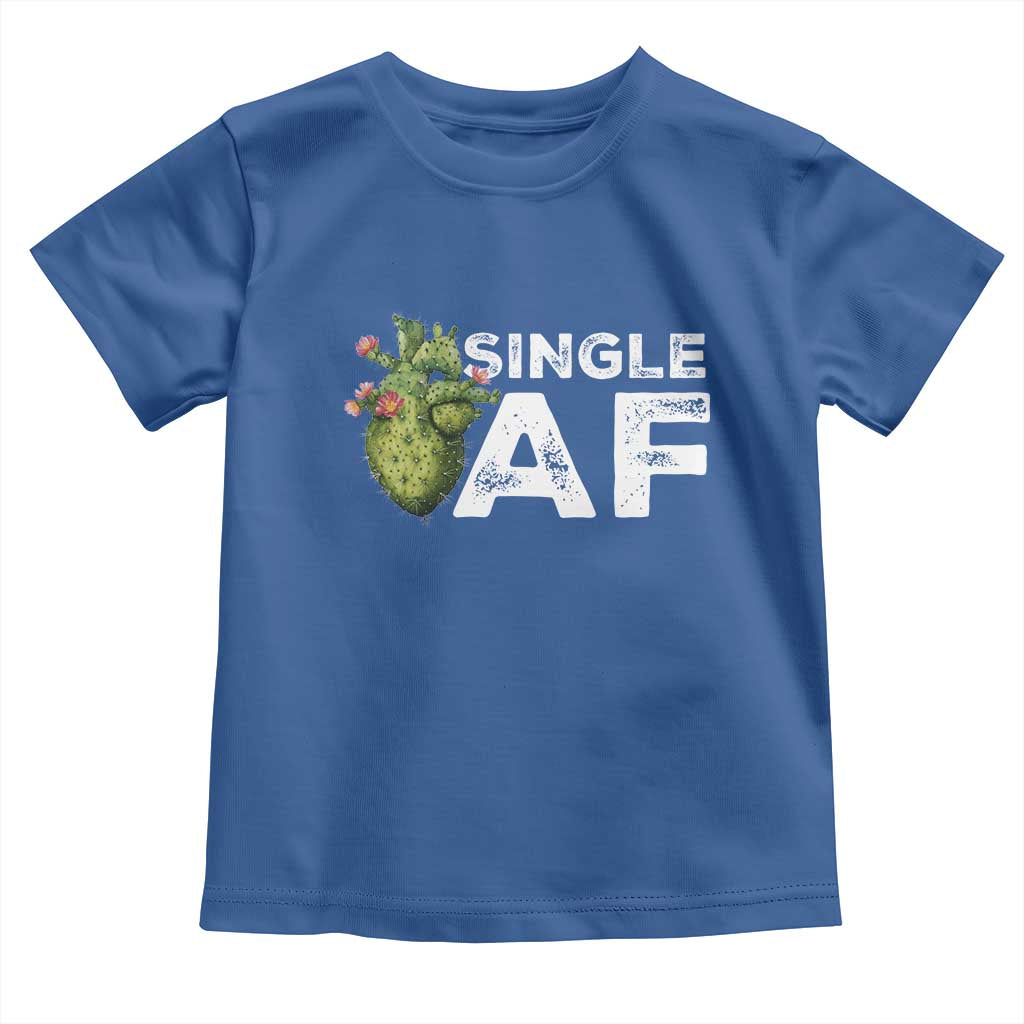 Funny Anti Valentine Toddler T Shirt Single AF Heart Cactus
