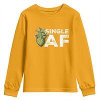 Funny Anti Valentine Youth Sweatshirt Single AF Heart Cactus