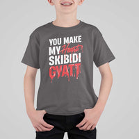 Funny Meme Valentine's Day T Shirt For Kid You Make My Heart Skibidi Gyatt